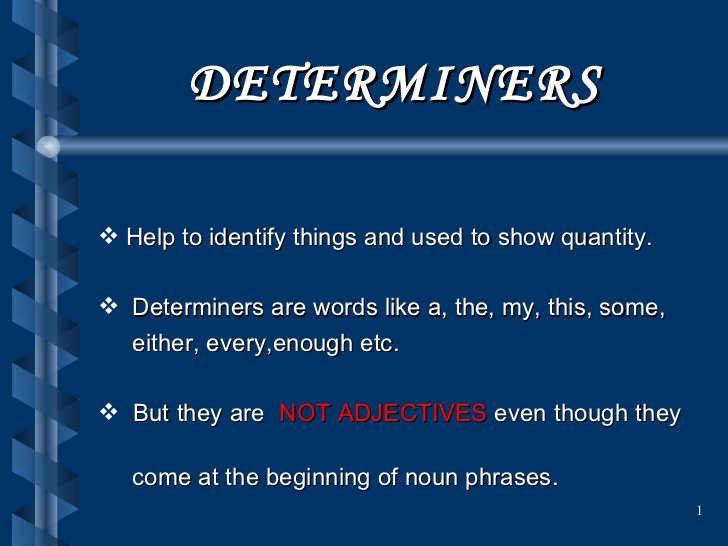 Determiner คือ คำนำหน้านาม