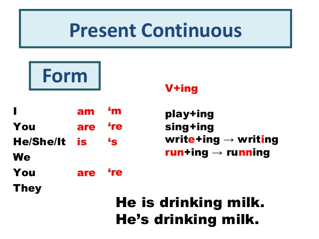 Present Continuous คือ ใช้กับเหตุการณ์หรือการกระทำที่กำลังเกิดขึ้นหรือดำเนินอยู่ในขณะที่พูด